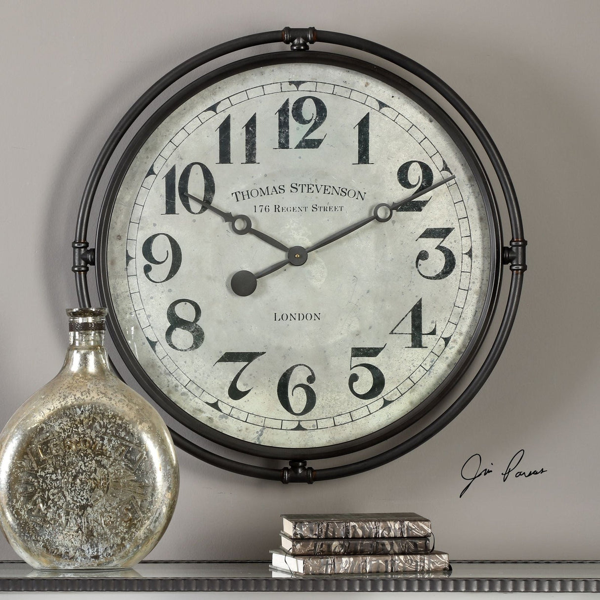 Uttermost Nakul Industrial Wall Clock - Home Elegance USA