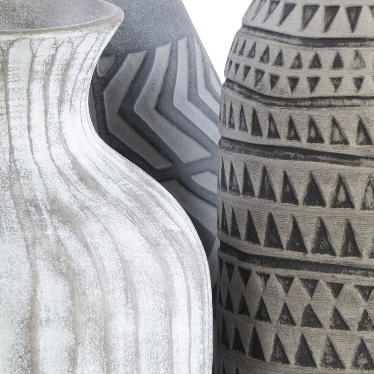 Uttermost Natchez Geometric Vases - Set Of 3 - Home Elegance USA