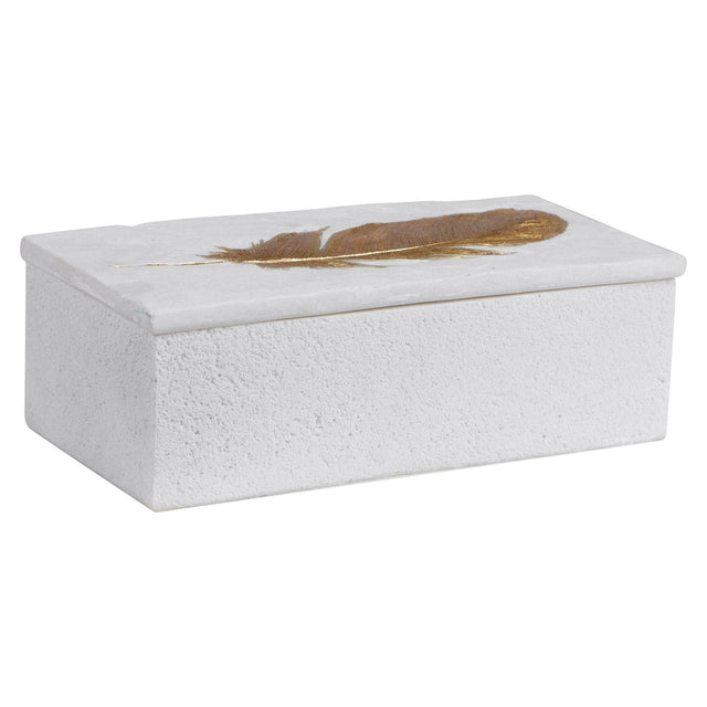 Uttermost Nephele White Stone Box - Home Elegance USA