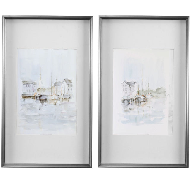 Uttermost New England Port Framed Prints - Set Of 2 - Home Elegance USA