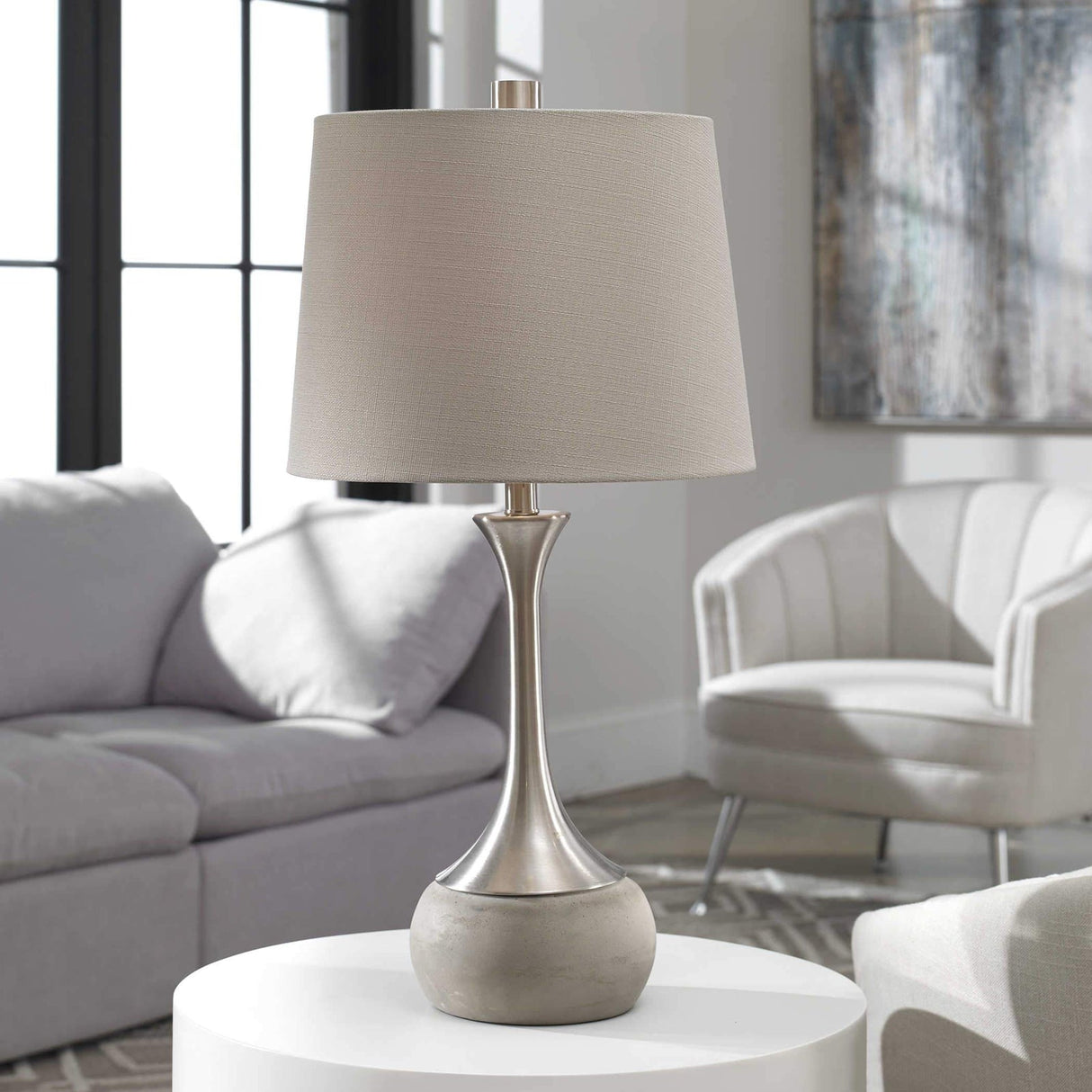 Uttermost Niah Brushed Nickel Lamp - Home Elegance USA