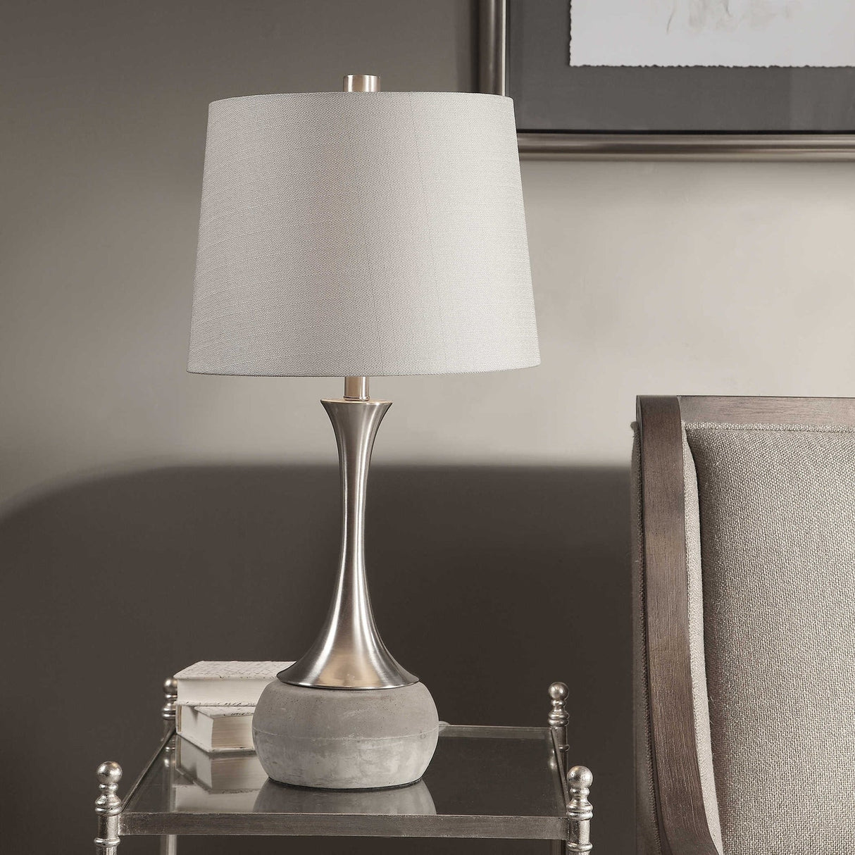 Uttermost Niah Brushed Nickel Lamp - Home Elegance USA