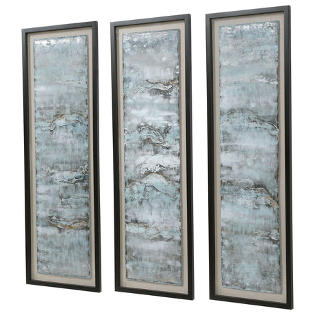 Uttermost Ocean Swell Painted Metal Art - Set Of 3, 3 Cartons - Home Elegance USA