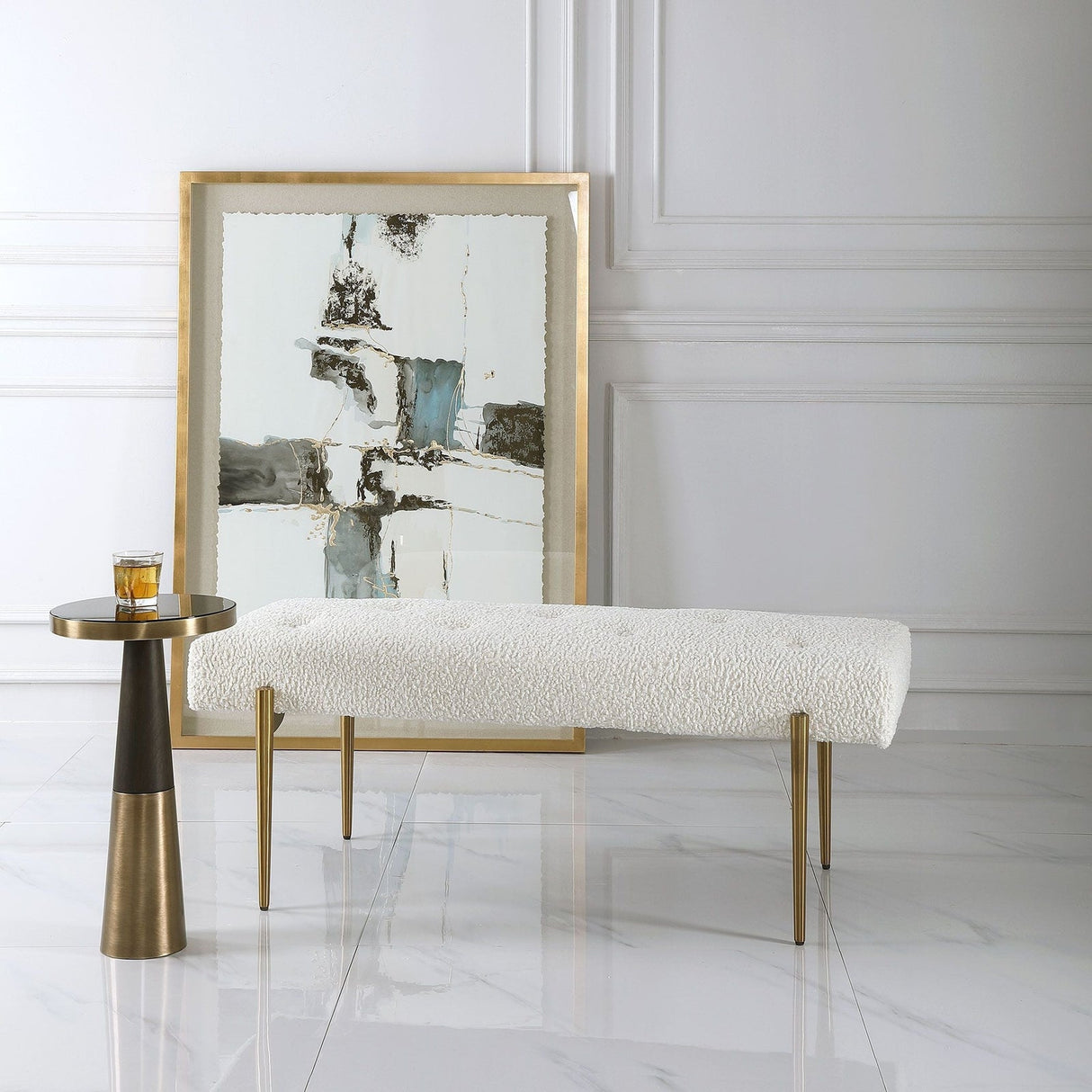 Uttermost Olivier White Bench - Home Elegance USA