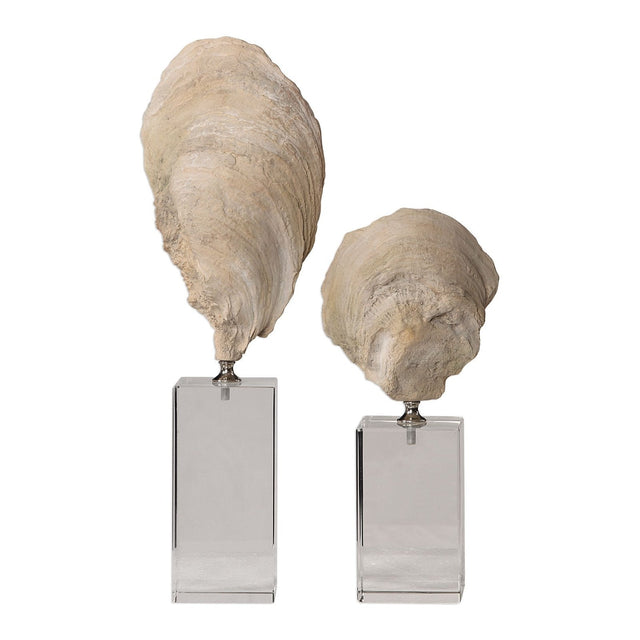 Uttermost Oyster Shell Sculptures - Set Of 2 - Home Elegance USA