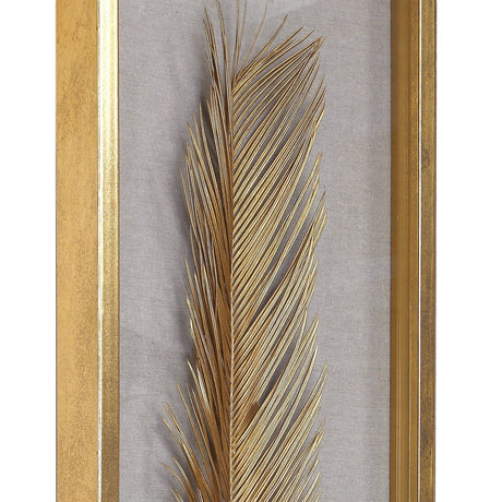 Uttermost Palma Gold Leaf Shadow Box - Set Of 3 - Home Elegance USA