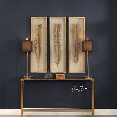Uttermost Palma Gold Leaf Shadow Box - Set Of 3 - Home Elegance USA