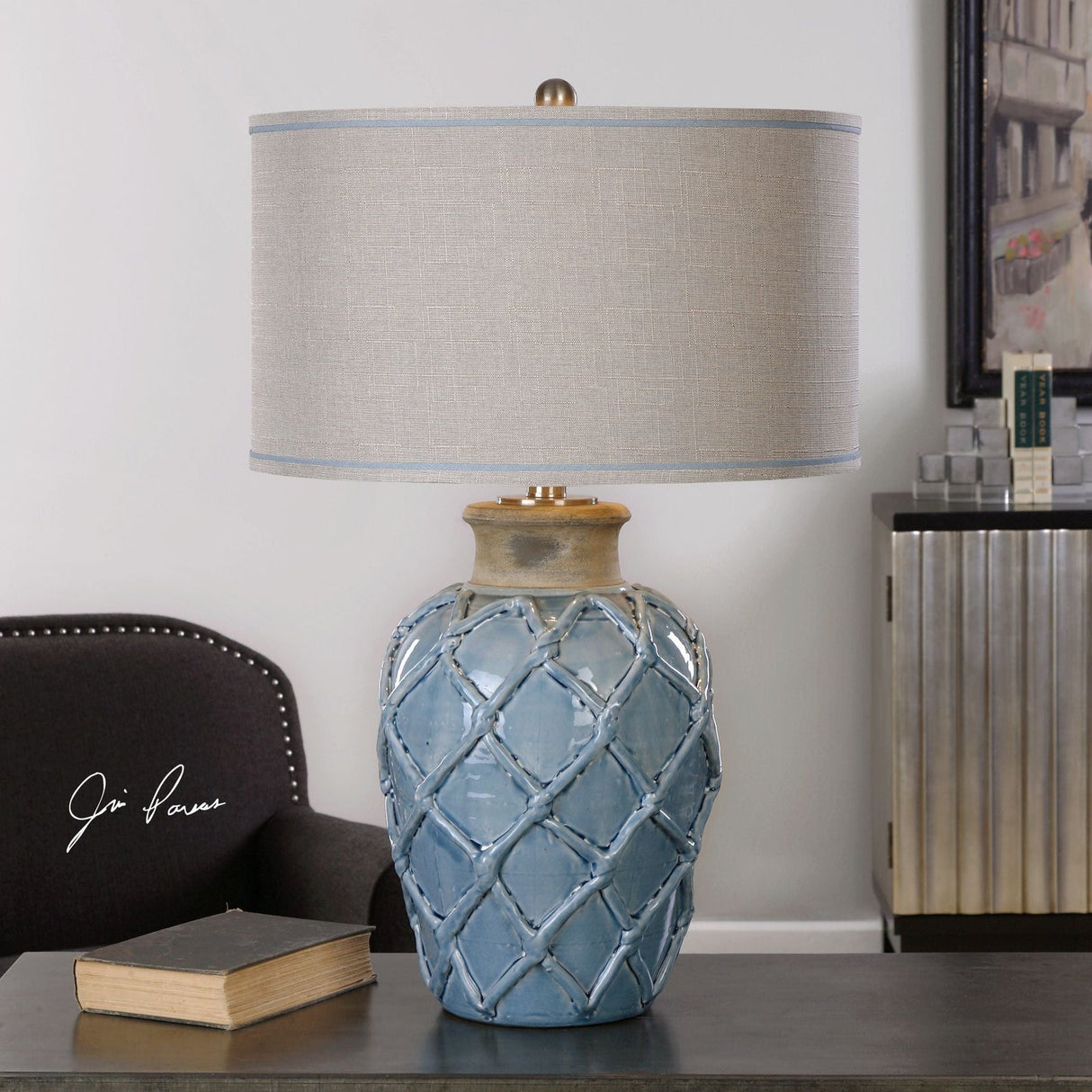 Uttermost Parterre Pale Blue Table Lamp - Home Elegance USA