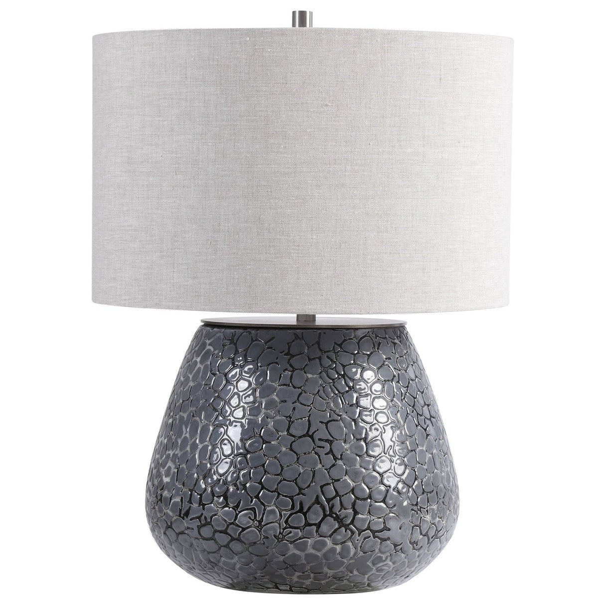 Uttermost Pebbles Metallic Gray Table Lamp - Home Elegance USA