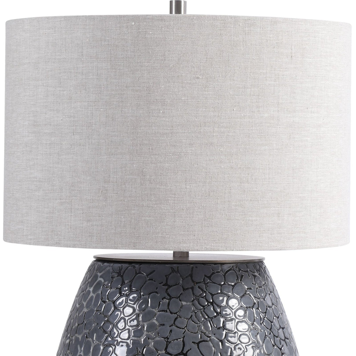 Uttermost Pebbles Metallic Gray Table Lamp - Home Elegance USA