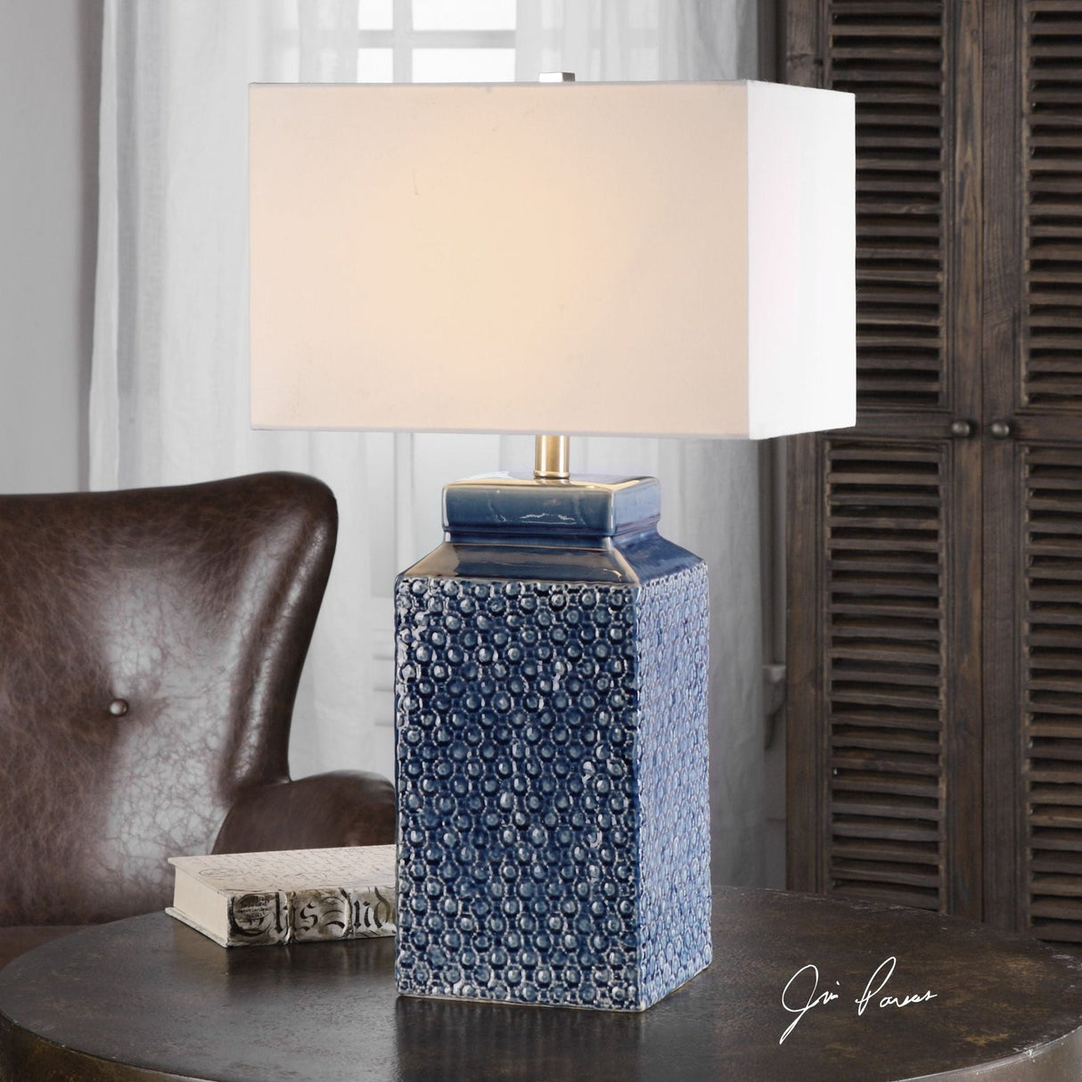 Uttermost Pero Sapphire Blue Lamp - Home Elegance USA