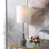 Uttermost Piers Mottled Blue Buffet Lamp - Home Elegance USA