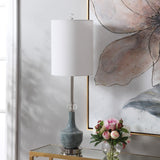 Uttermost Piers Mottled Blue Buffet Lamp - Home Elegance USA