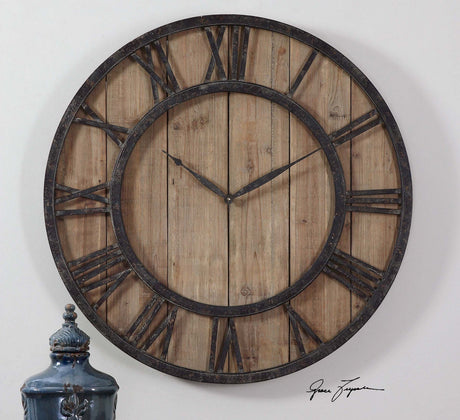 Uttermost Powell Wooden Wall Clock - Home Elegance USA