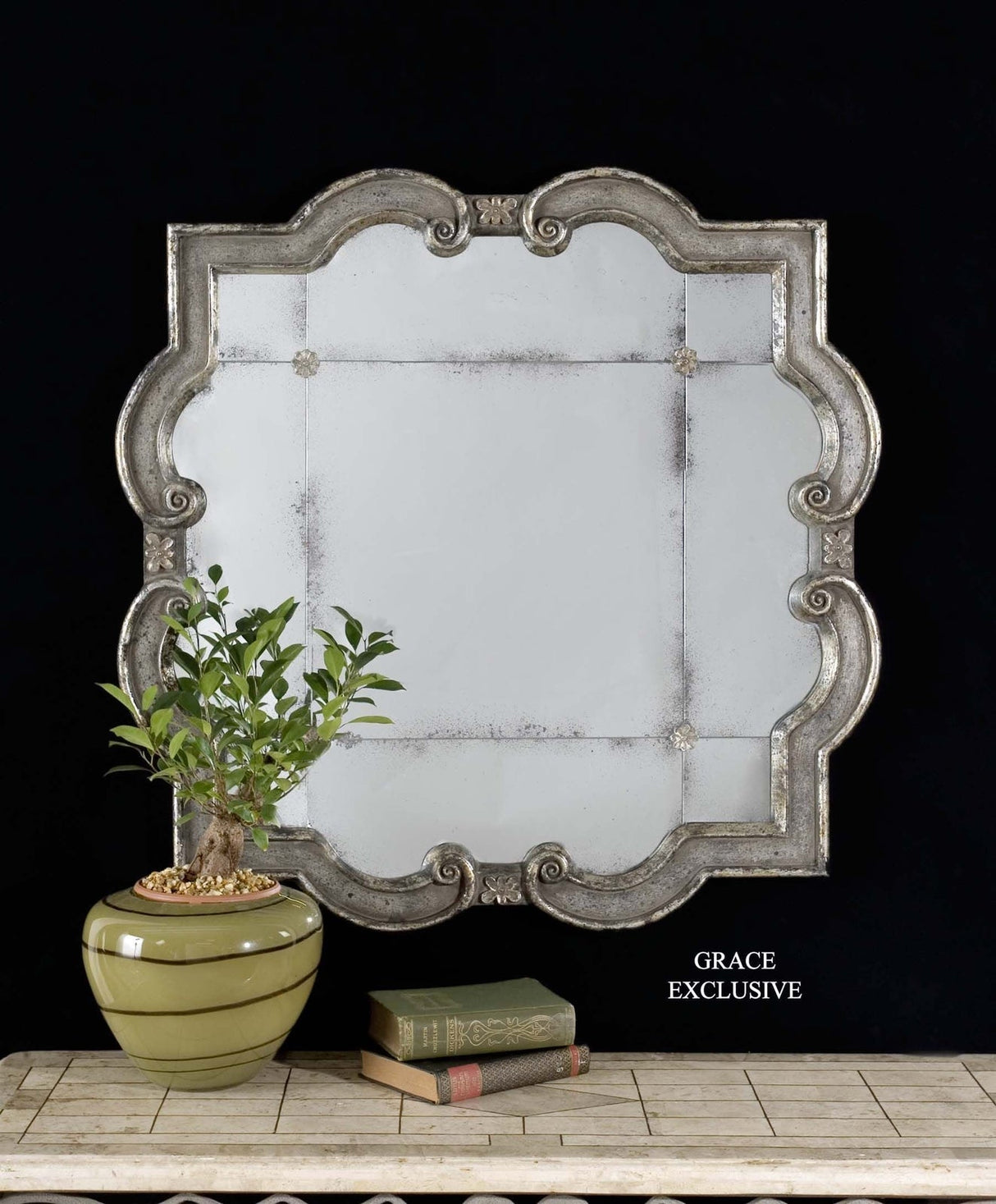 Uttermost Prisca Distressed Silver Mirror Small - Home Elegance USA