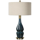 Uttermost Prussian Blue Ceramic Lamp - Home Elegance USA