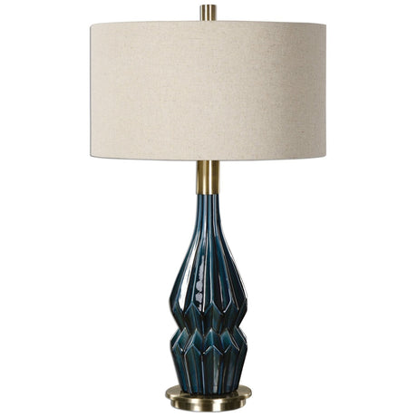 Uttermost Prussian Blue Ceramic Lamp - Home Elegance USA