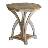 Uttermost Ranen Aged White Side Table - Home Elegance USA