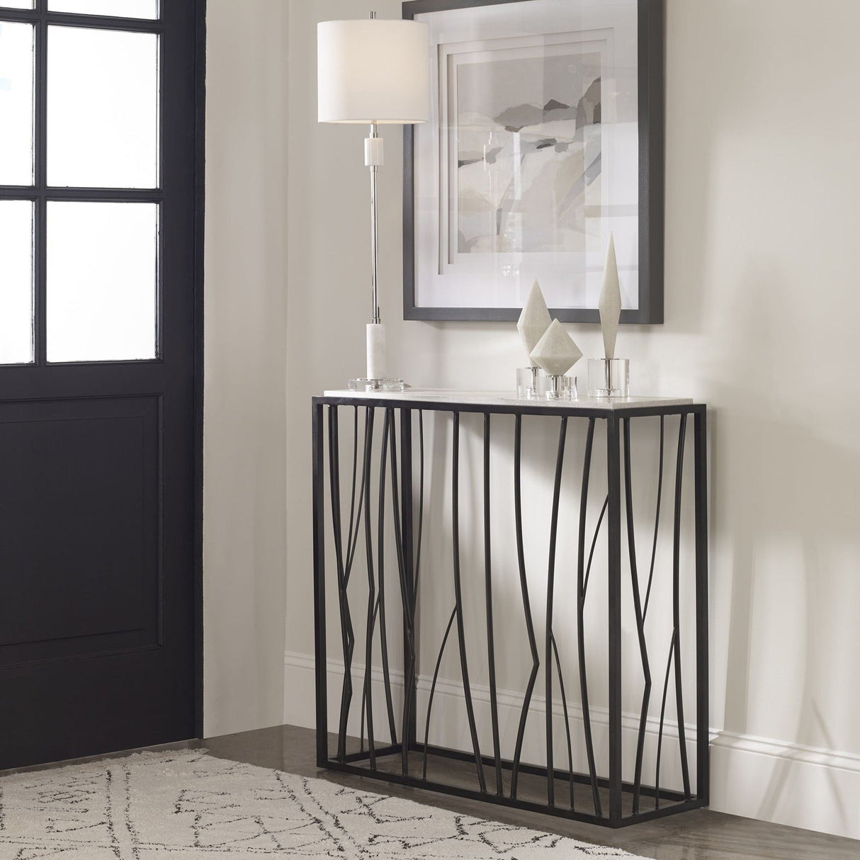 Uttermost Reed Travertine Console Table - Home Elegance USA