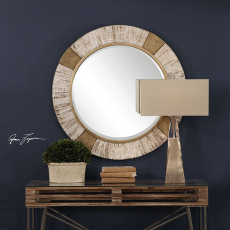 Uttermost Reuben Gold Round Mirror - Home Elegance USA