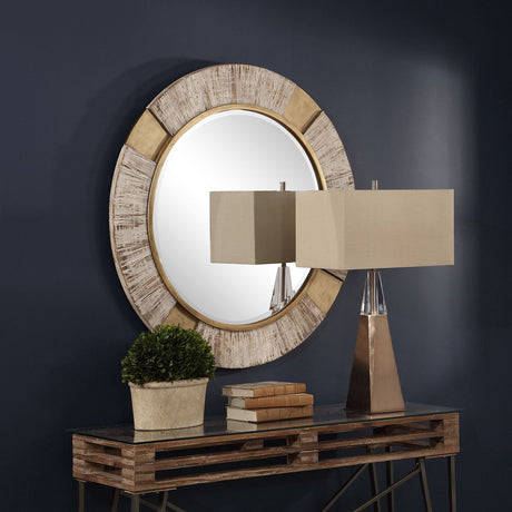 Uttermost Reuben Gold Round Mirror - Home Elegance USA