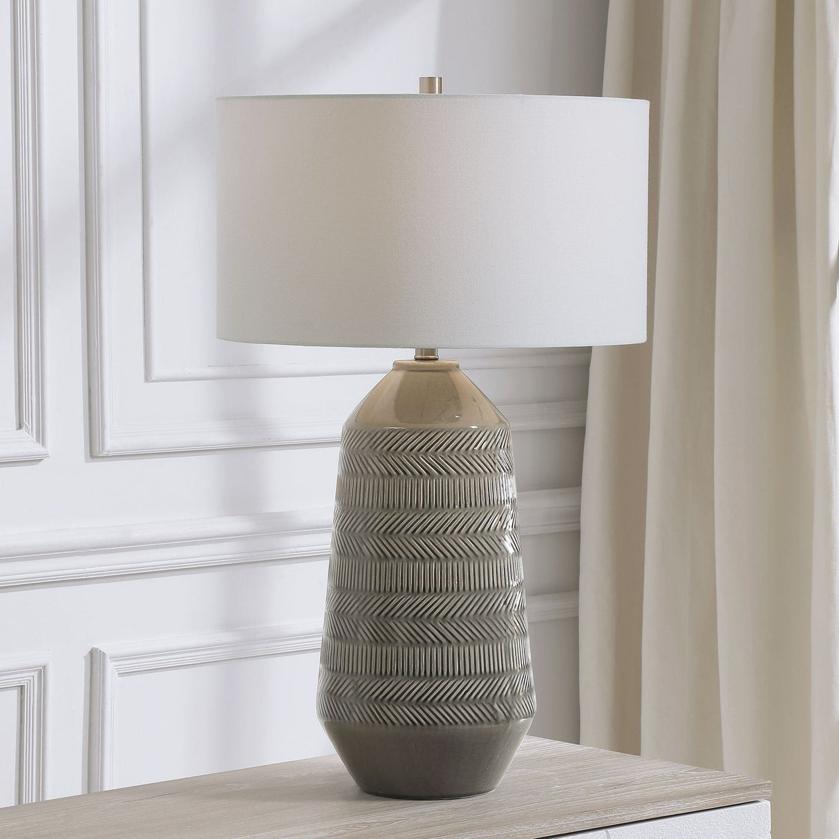 Uttermost Rewind Gray Table Lamp - Home Elegance USA