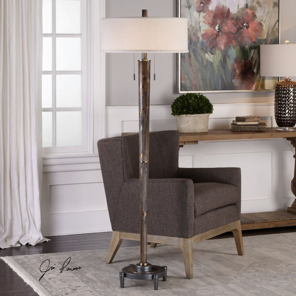 Uttermost Rhett Burnished Oak Floor Lamp - Home Elegance USA