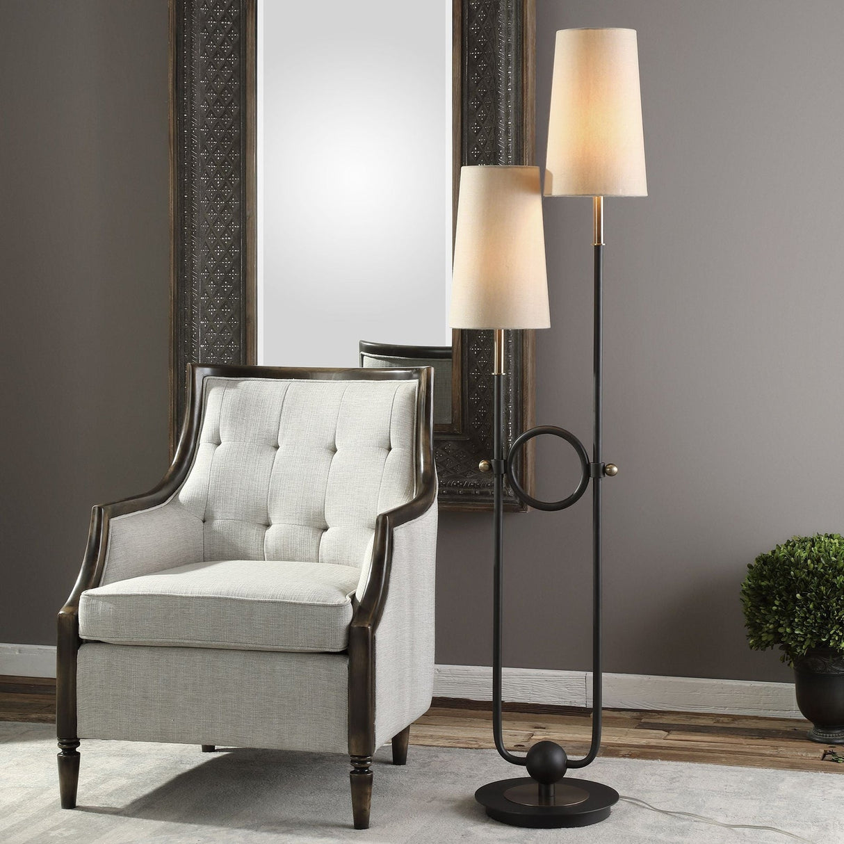 Uttermost Riano 2 Arm / 2 Light Floor Lamp - Home Elegance USA