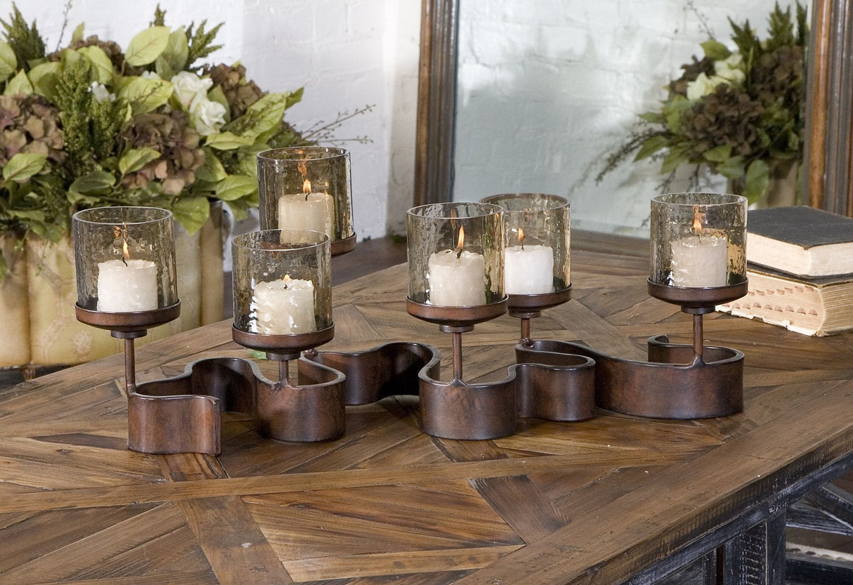 Uttermost Ribbon Metal Candleholders - Home Elegance USA