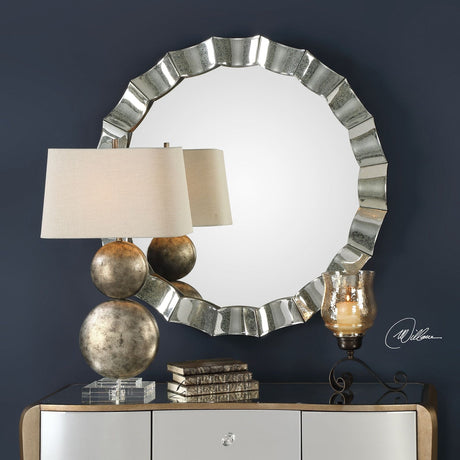 Uttermost Sabino Scalloped Round Mirror - Home Elegance USA