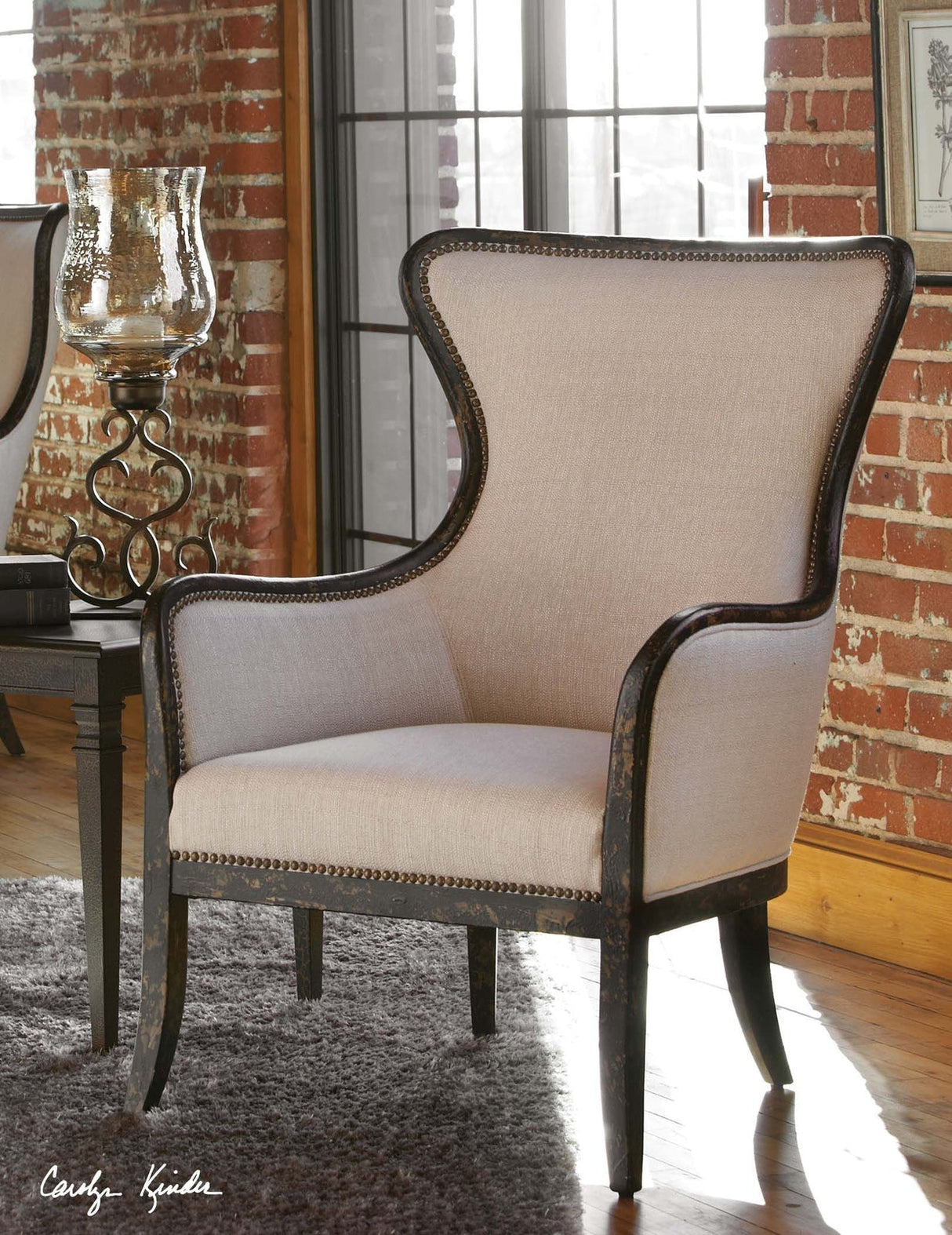 Uttermost Sandy Wing Back Armchair - Home Elegance USA