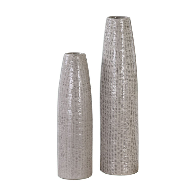 Uttermost Sara Textured Ceramic Vases - Set Of 2 - Home Elegance USA