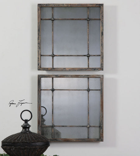 Uttermost Saragano Square Mirrors - Set Of 2 - Home Elegance USA