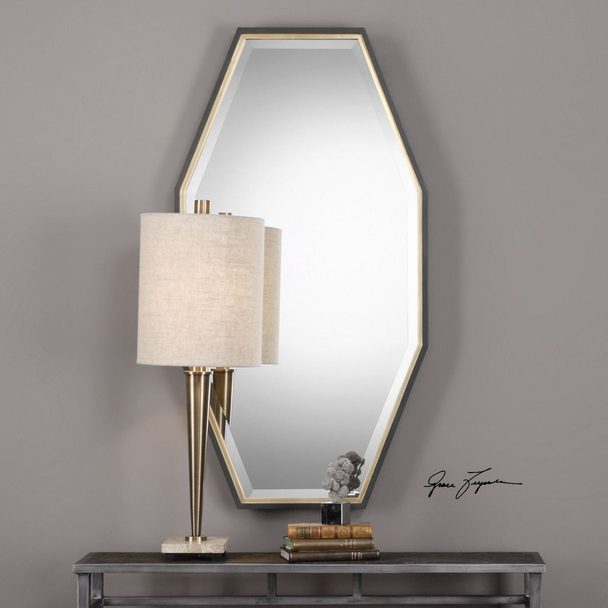 Uttermost Savion Gold Octagon Mirror - Home Elegance USA