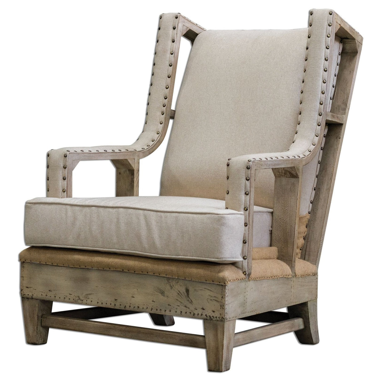 Uttermost Schafer Linen Armchair - Home Elegance USA