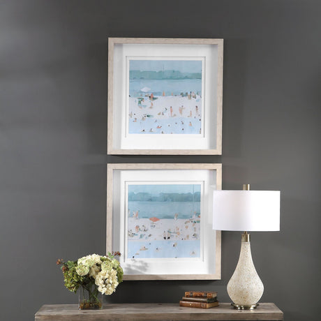 Uttermost Sea Glass Sandbar Framed Prints - Set Of 2 - Home Elegance USA