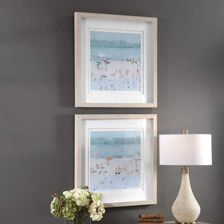 Uttermost Sea Glass Sandbar Framed Prints - Set Of 2 - Home Elegance USA