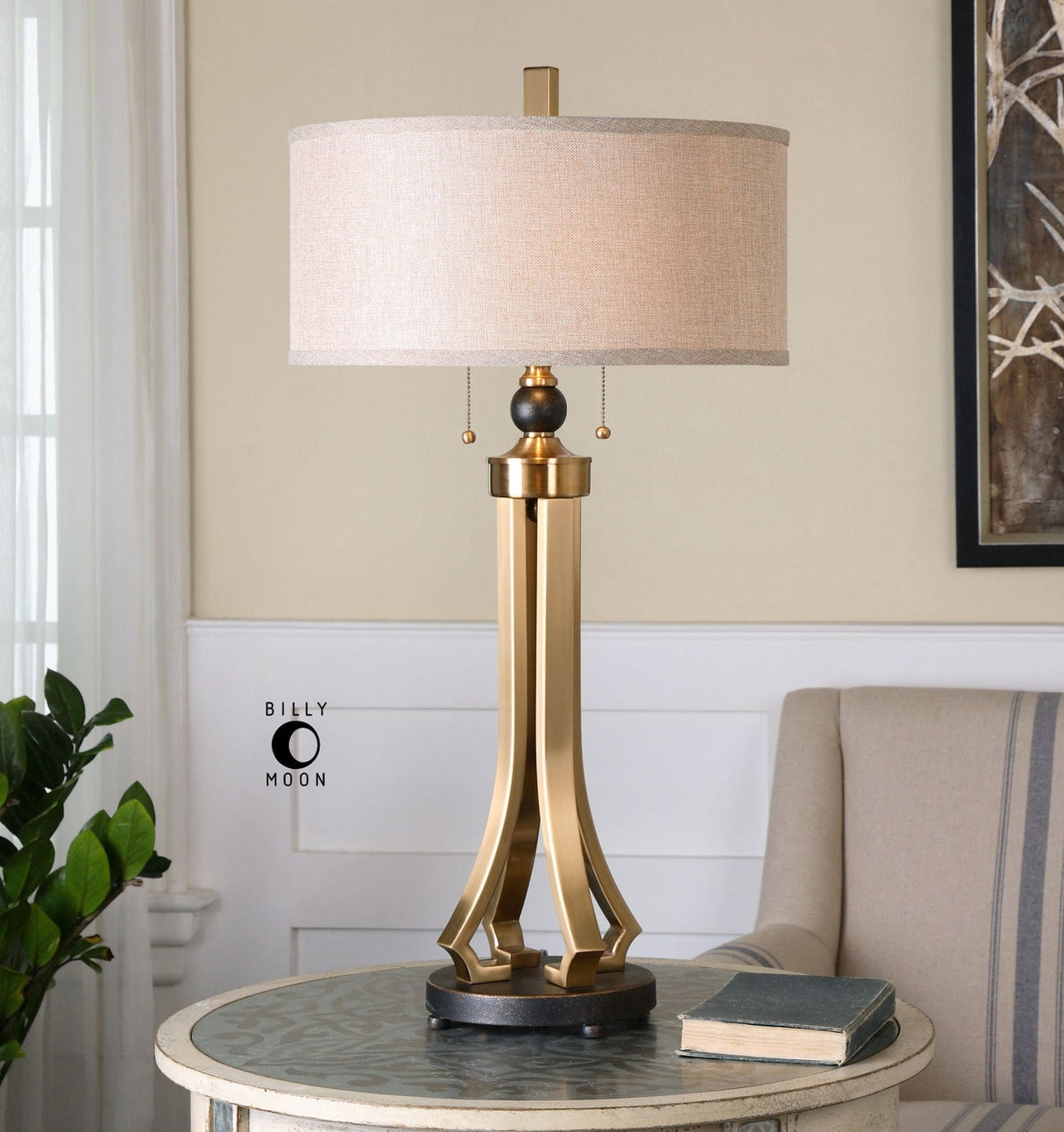 Uttermost Selvino Brushed Brass Table Lamp - Home Elegance USA