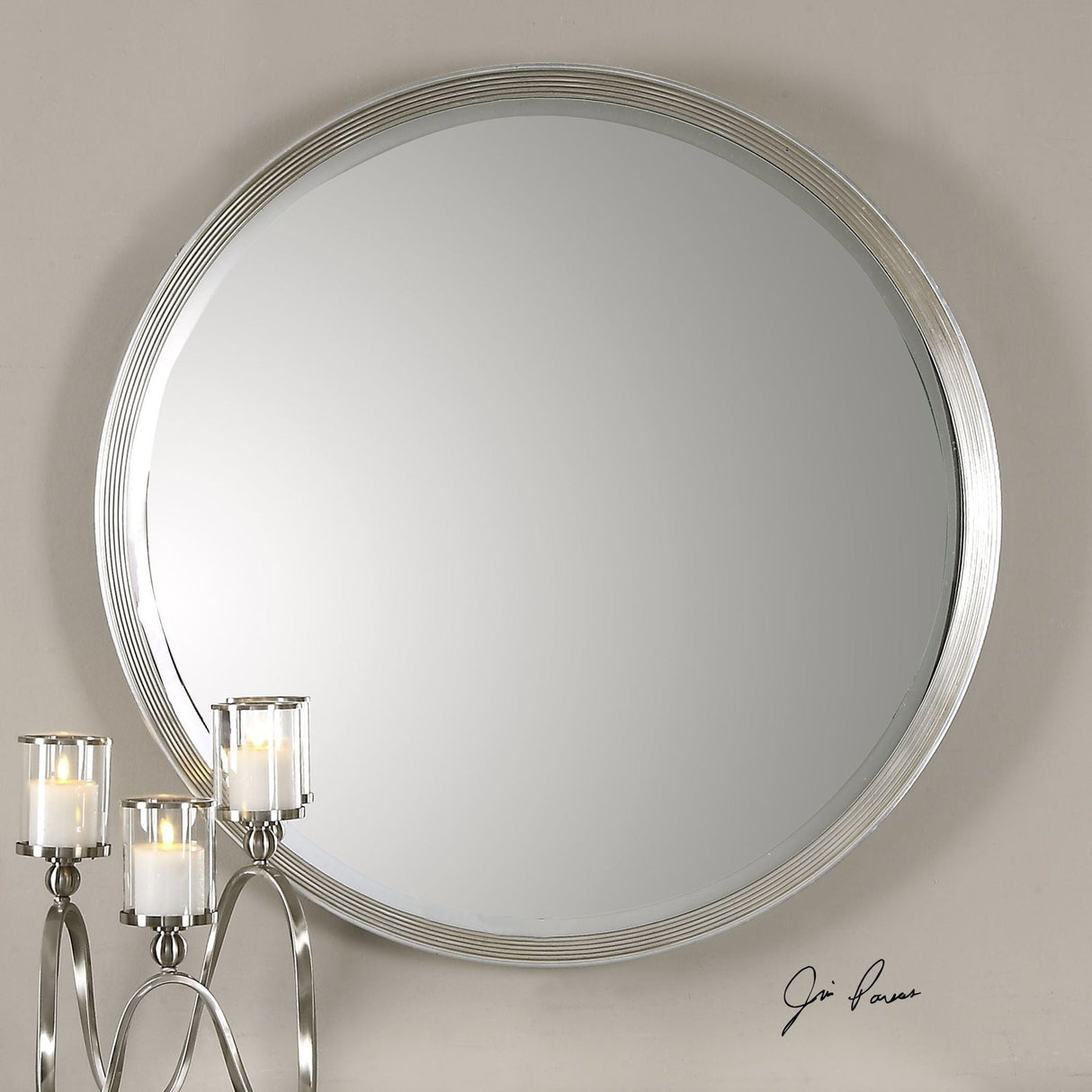 Uttermost Serenza Round Silver Mirror - Home Elegance USA