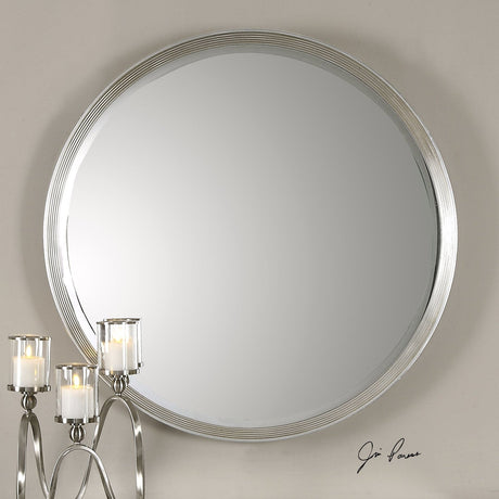 Uttermost Serenza Round Silver Mirror - Home Elegance USA