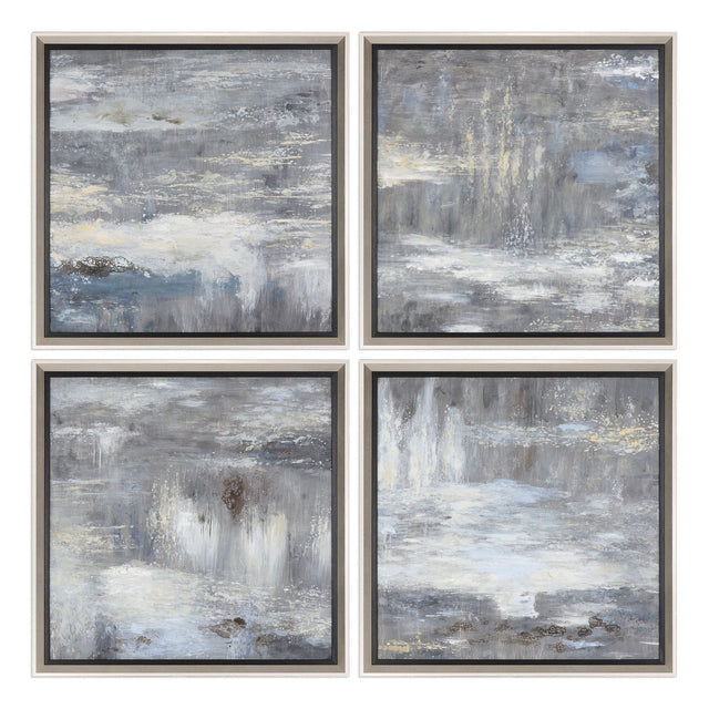 Uttermost Shades Of Gray Hand Painted Art - Set Of 4 - Home Elegance USA