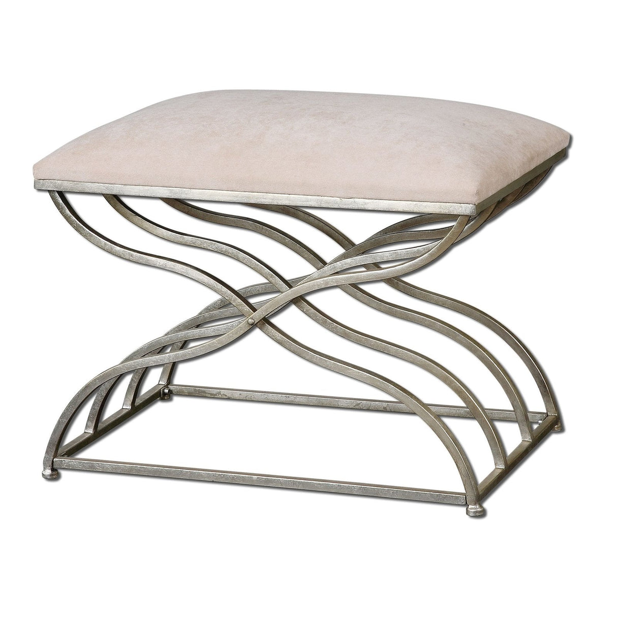 Uttermost Shea Satin Nickel Small Bench - Home Elegance USA