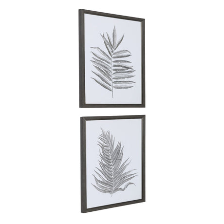 Uttermost Silver Ferns Framed Prints - Set Of 2 - Home Elegance USA