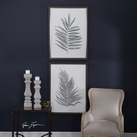 Uttermost Silver Ferns Framed Prints - Set Of 2 - Home Elegance USA