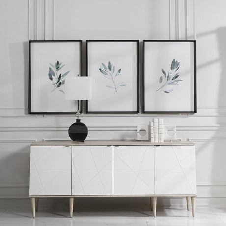 Uttermost Simple Sage Watercolor Prints - Set Of 3 - Home Elegance USA