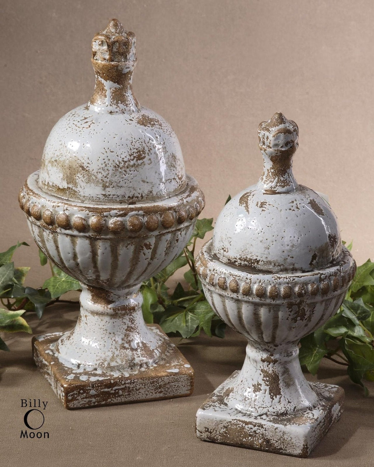 Uttermost Sini Ceramic Finials - Set Of 2 - Home Elegance USA