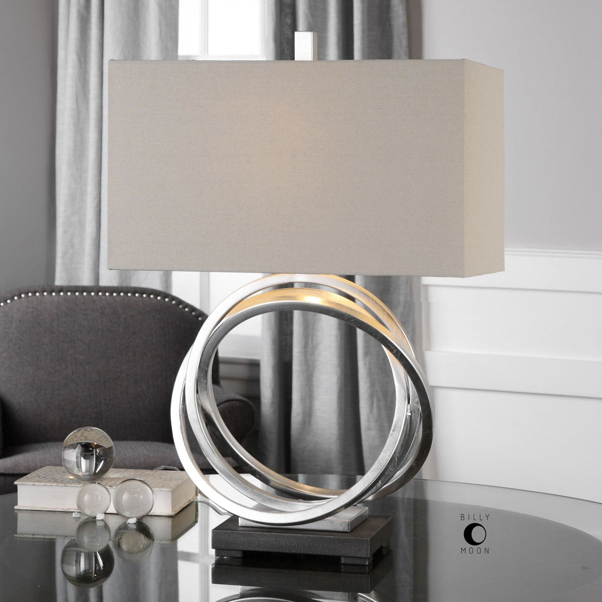 Uttermost Soroca Silver Rings Lamp - Home Elegance USA
