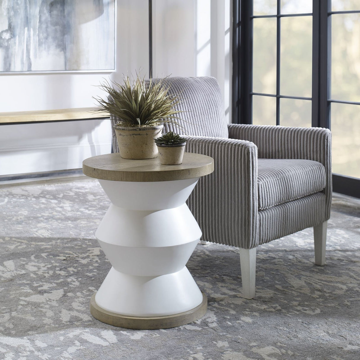 Uttermost Spool Geometric Side Table - Home Elegance USA