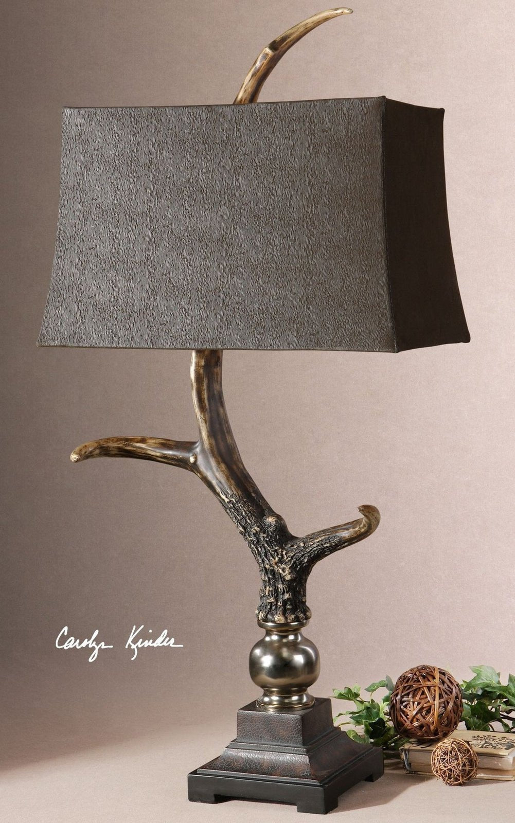 Uttermost Stag Horn Dark Shade Table Lamp - Home Elegance USA