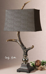 Uttermost Stag Horn Dark Shade Table Lamp - Home Elegance USA